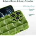thumbnail image 2 of Compatible with iPhone 14 Pro Max Case for Women Girls,Cute 3D Lafle Plaid Cube Weave Pattern Raised Bumper Corners Case for iPhone 14 Pro Max Soft Matte Silicone Shockproof Case-Elegant Green, 2 of 7