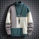 thumbnail image 1 of Suéter de otoño e invierno para hombre, informal, con forro polar, cuello alto grueso, camisa de punto, abrigo cálido atractivo para estudiantes, 1 of 5
