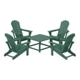 thumbnail image 2 of WestinTrends Malibu 5-Piece HDPE Adirondack Chair Outdoor Patio Square Table Conversation Set, Dark Green, 2 of 15