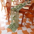 thumbnail image 2 of Cheesecloth Table Runner, 13Ft Sage Green Long Cheese Cloth Boho Gauze Table Runner for Wedding Bridal Baby Shower Birthday Holiday Party Sheer Table Decorations,1 Pcs, 2 of 7