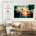 thumbnail image 4 of Elephant Stock Soft Sunset Over Palm Trees Wall Art - Horizontal Multi Panel Canvas - Living Room Wall Decor - Beach Multi Panel - Teal And Orange Decor - 45" x 28", 4 of 4