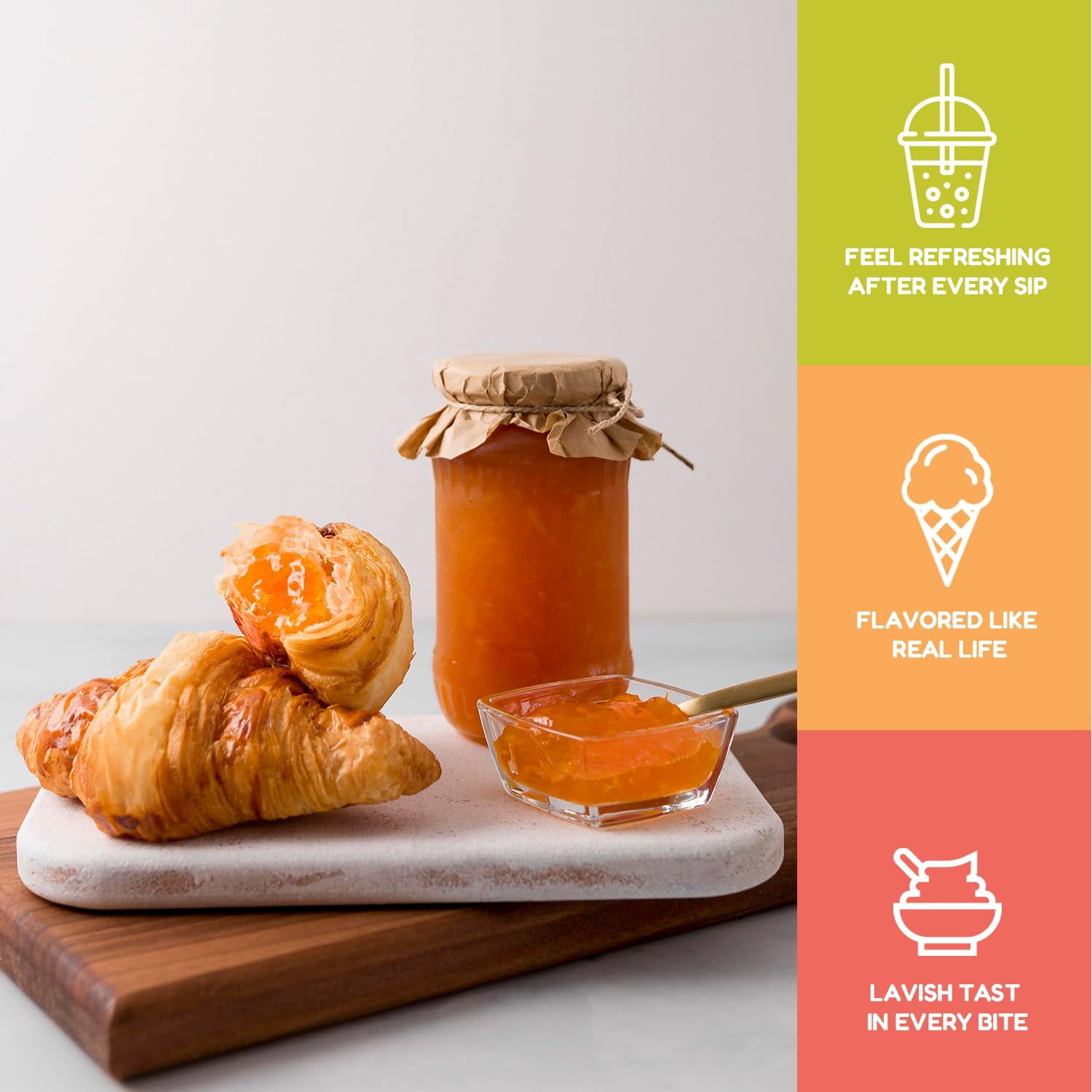 Fanale Peach Flavor Fruit Jam for Bubble Tea, Smoothies, Slushes & Desserts, 9 lb Each, Pack of 4, JAM006-CS