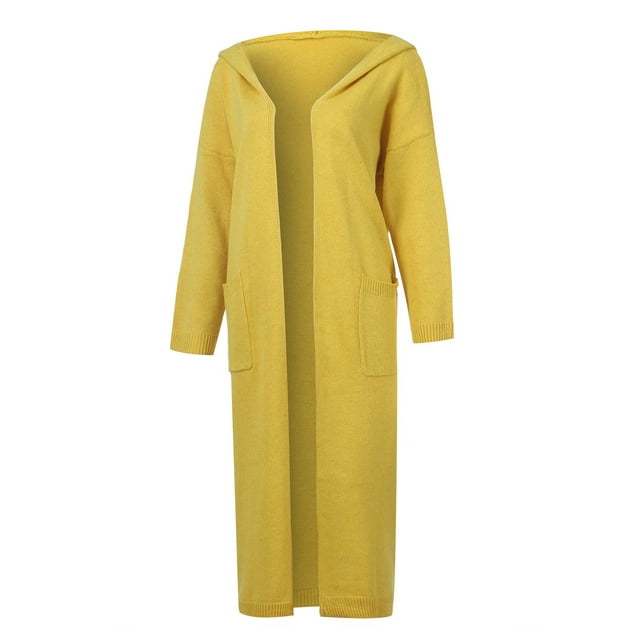 Womens Long Cardigan Sweaters Hooded Knitted Oversized Sweater Coat