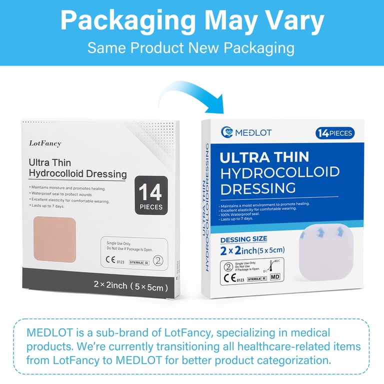 LotFancy Hydrocolloid Wound Bandages, 14 Pack, 2x2 Inch photo 8