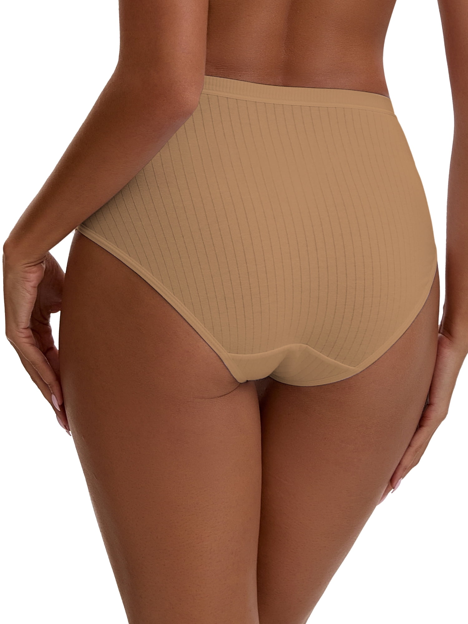 Unique Bargains Women's Cotton High Waist Tummy Control Briefs 2XL Beige