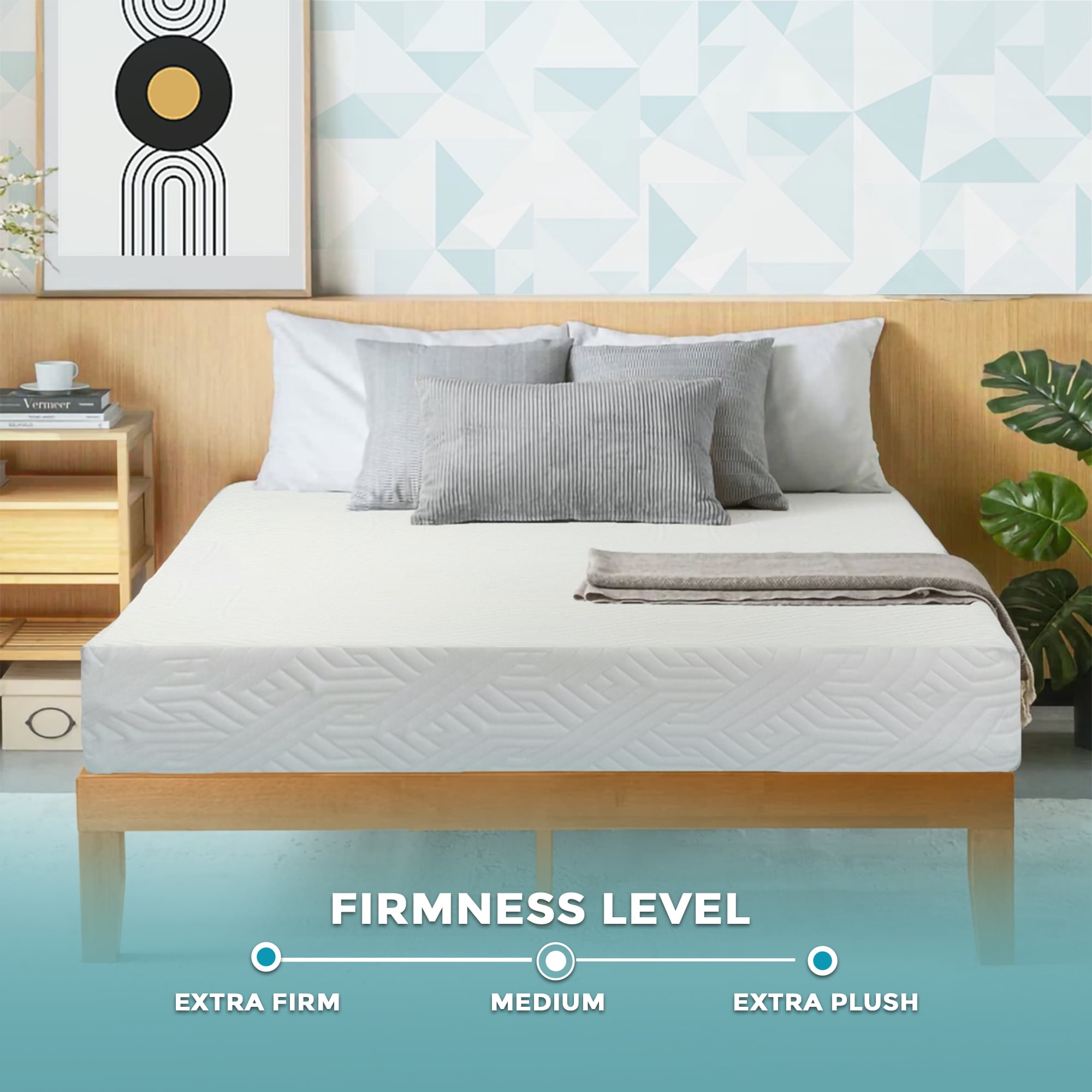 ViscoLogic Bed 6" Twin Size Adult Gel Memory Foam Mattress in a Box, Medium, CertiPUR-US