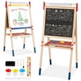 thumbnail image 1 of Caballete 3 en 1 Pizarra de Doble Cara Regulables Caballete para Dibujar de Madera Altura Ajustable para Niños 60 x 55 x 112,5-124,5 cm, 1 of 10