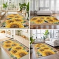 thumbnail image 4 of Large Area Rugs 5'x8', Sunflower Carpet Runner Indoor Outdoor Rugs Home Decor Aesthetic, Green Botanical Yellow Floral Vintage Non Slip Mats Washable Accent Rug for Living Room Bedroom, 4 of 8