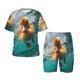 thumbnail image 1 of Balery Underwater Swimming Duck Conjunto de Pijama Infantil de Manga Corta con Estampado – Ropa de Dormir de Algodón Suave-Small, 1 of 6