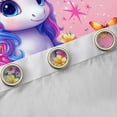 thumbnail image 4 of Erosebridal Cute Unicorn Blackout Curtains Set of 2 (52x84 Each)，Colorful Flowers Watercolor Splatter Ink Window Curtains For Kids Girls, 4 of 7