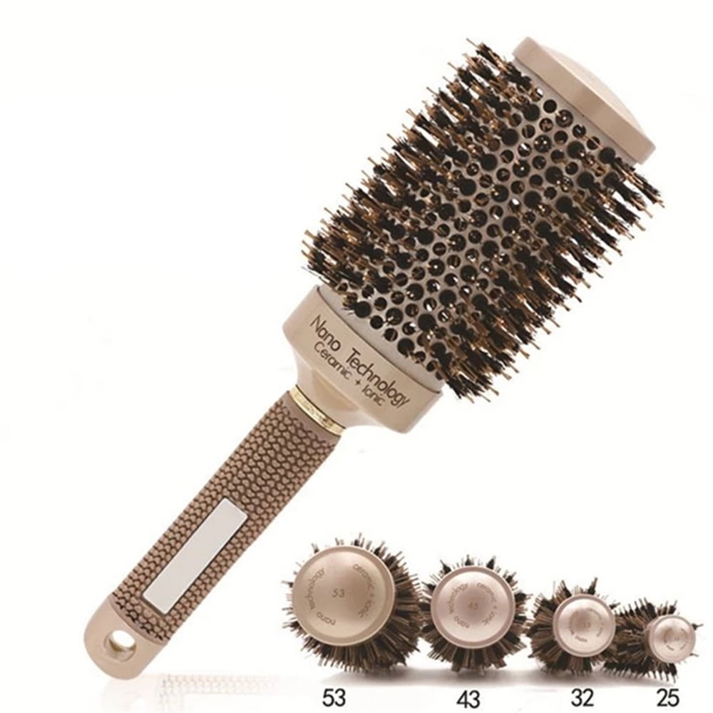 1PC Round Hair Comb Ceramic Brush Boar Bristle Hairdressing Thermal Brush for Hair Curling