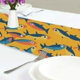 thumbnail image 4 of Yayeee Table Runner 90 inches Long Home Kitchen Dinning Party Decoration, Yellow Sardines Pattern, 4 of 7