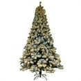 thumbnail image 4 of Tcbosik 6ft Prelit Snow Flocked Christmas Tree, Artificial Christmas Tree with 550 LED Lights and 928 Branch Tips, Includes Metal Stand, Easy Assembly, Snowy Green, 4 of 9
