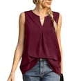 thumbnail image 2 of Hxshgdsn T Shirts For Women V Neck Basic Tees Loose Fit Solid Color Fashion Casual Summer Tops Wine Xl, 2 of 6
