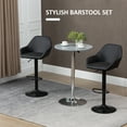 thumbnail image 4 of Homiyad Adjustable Bar Stools, Swivel Counter Height Barstools with Footrest and Back, PU Leather and Steel Round Base, for Kitchen Counter and Dining Room, Set of 2, Black, 4 of 8