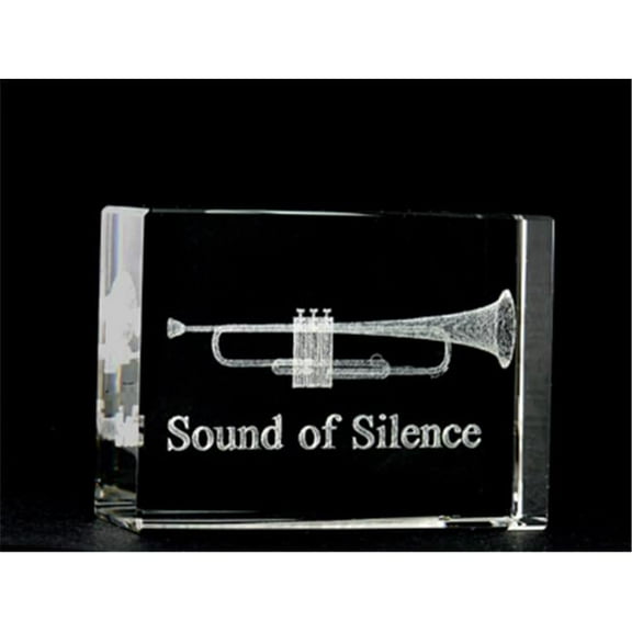 Asfour Crystal 1162-70-15 2.75 L x 2 H x 1 W in. Crystal Laser-Engraved Trumpet Music Laser-Cut