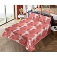 thumbnail image 4 of Ambesonne Flowers Boho Fitted & Flat Sheet with Sham 3 Pcs Set, Vintage Dreamy Floral, Twin, Coral Pale Maroon, 4 of 5