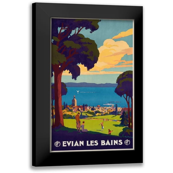 Francois, Geo 10x14 Black Modern Framed Museum Art Print Titled - Evian les Bains