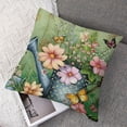 thumbnail image 7 of nygtbtfer Spring Gnomes Throw Pillow  Floral Leaves Truck Farmhouse Green Decorative Pillows Polyester Linen Cushion Cases for Couch Sofa Bed Home Decor Set of 2 White, 7 of 7