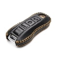 thumbnail image 3 of Vitodeco Genuine Leather Smart Key Fob Case Cover Protector with Leather Key Strap Compatible for 2020 - 2025 Porsche Cayenne, Macan, Panamera, 718, 911 (3-Button, Black), 3 of 6