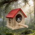 thumbnail image 6 of Kugisaki Outdoor Hanging Bird Feeder Wooden Bird House Feeder Outdoor Yard Garden Decor Unique Gifts, 6 of 6
