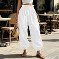 thumbnail image 4 of Aezemi Womens Ruffle Elastic Waist Trousers Fashion Comfy Pull on Summer Joggers Summer Walking Daily Casual Spring Pants with Pockets 3XL, 4 of 9