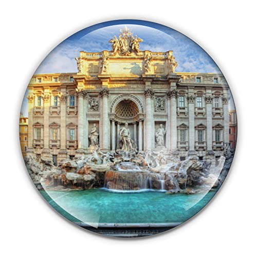 Rome Trevi Fountain Paperweight in Gift Box, 3 Inch Crystal Dome, Perfect for House Warming Gift
