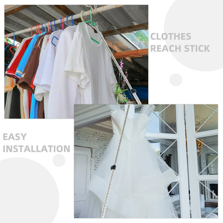 Phlegsive Clothesline Pole Reach Pole Closet Pole Balcony Clothing