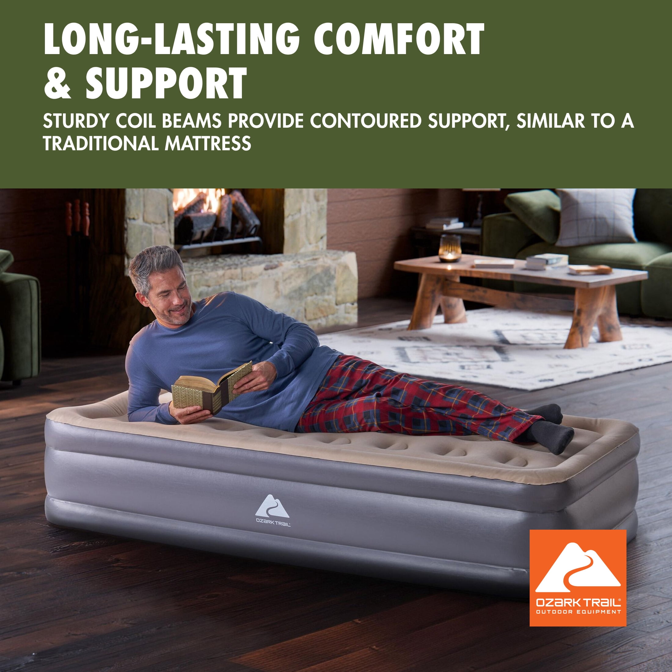 Ozark Trail 16" Twin Air Mattress with Built-In Electric Pump