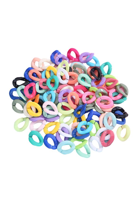 Acrylic 17x23mm Colorful Chain Buckle Mix Color for DIY Handmade Hair