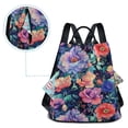 thumbnail image 7 of FORMRS Women's Travel Backpack Purse Anti-Theft Hidden Pockets Casual Shoulder Bag, Puprle Ethereal Floral Harmony, 7 of 7
