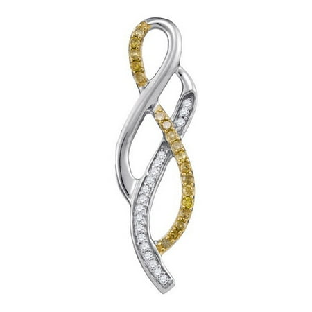 10K White Gold 0.20ctw Elegant Pave Diamond Fashion Swirl Rope Pendant