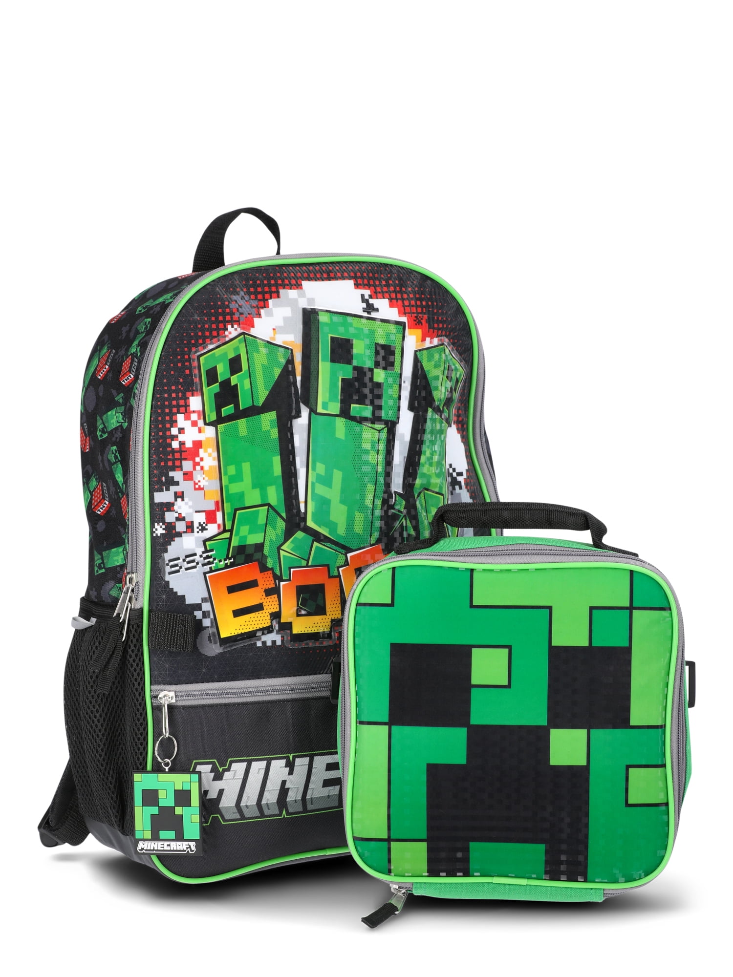 Minecraft 5-Piece Set: Backpack, Lunchbox, Utility Case, Rubber