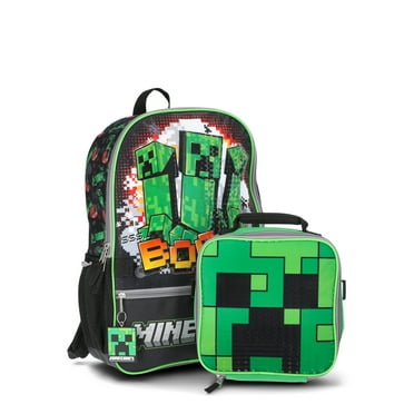 Minecraft Boys Light Up Backpack with Lunch Bag Set, 2-Piece, Green