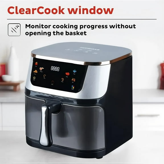 Air Fryer, 10QT Air Fryer Oven Oilless Cooker with Digital LED Touch Screen, 8 Preset Cookings, Dishwasher-Safe Basket
