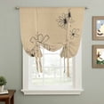 thumbnail image 2 of Black Khaki Tie Up Curtains 45 Inches Long, Kitchen Window Curtains Over Sink, Spring Flora Small Window Curtains Shade Balloon Curtains Valances for Bedroom/Cafe 34"x45", 2 of 8