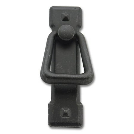 - Black Iron Drop Pull with Backplate, 2-7/32