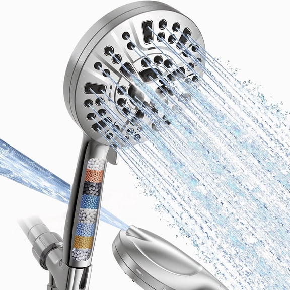 Yezivo Shower Head, Detachable Shower Head with Handheld, 10-Mode Luxury Handheld Shower Head for Bath, High Pressure Shower Heads with Hose 59 inch Stainless Steel and Adjustable Bracket