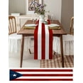 thumbnail image 4 of Table Runner 90 Inches Long for Kitchen Dining, Puerto Rico Flag Dresser Scarf Farmhouse, Dining Table Decorations for Wedding/Parties, Palm Leaf Botanical Red Striped Blue Star 13 x 90 In, 4 of 9