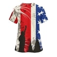 thumbnail image 4 of Gamivast Scrubs for Women Patriotic Print V-Neck Short Sleeve Nursing Scrubs with Pockets Soft Stretch Easy Care Scrub Modern Fit Medical Workwear, 4 of 5