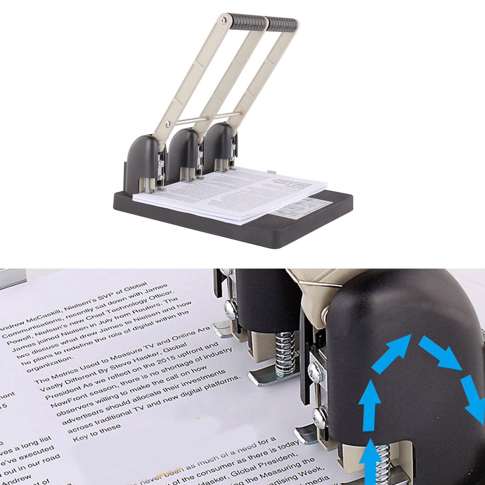 Heavy Duty 3 Hole Punches 150 Sheets High Capacity 3 Hole Paper Puncher Labor Saving Hole Punches for Industrial