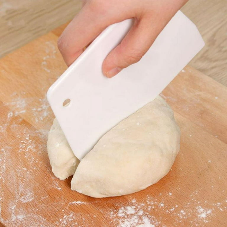 BOMJJOR Dough Bowl Scraper Plastic Dough Scrapers Home Kitchen Food Grade  PE Backing Dough Blenders Hard