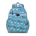 thumbnail image 1 of Artistic Dog Print Students Backpack Watercolor Puppy Pattern with Abstract Elements for School, 1 of 6