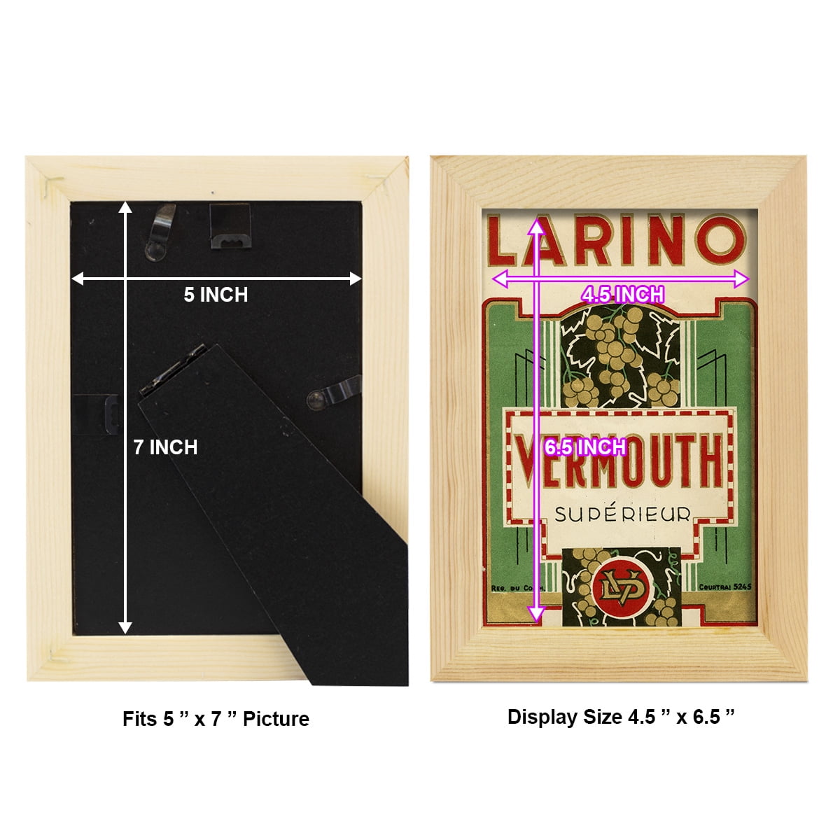 Larino Vermouth -Framed Print w/glass-Natural Wood