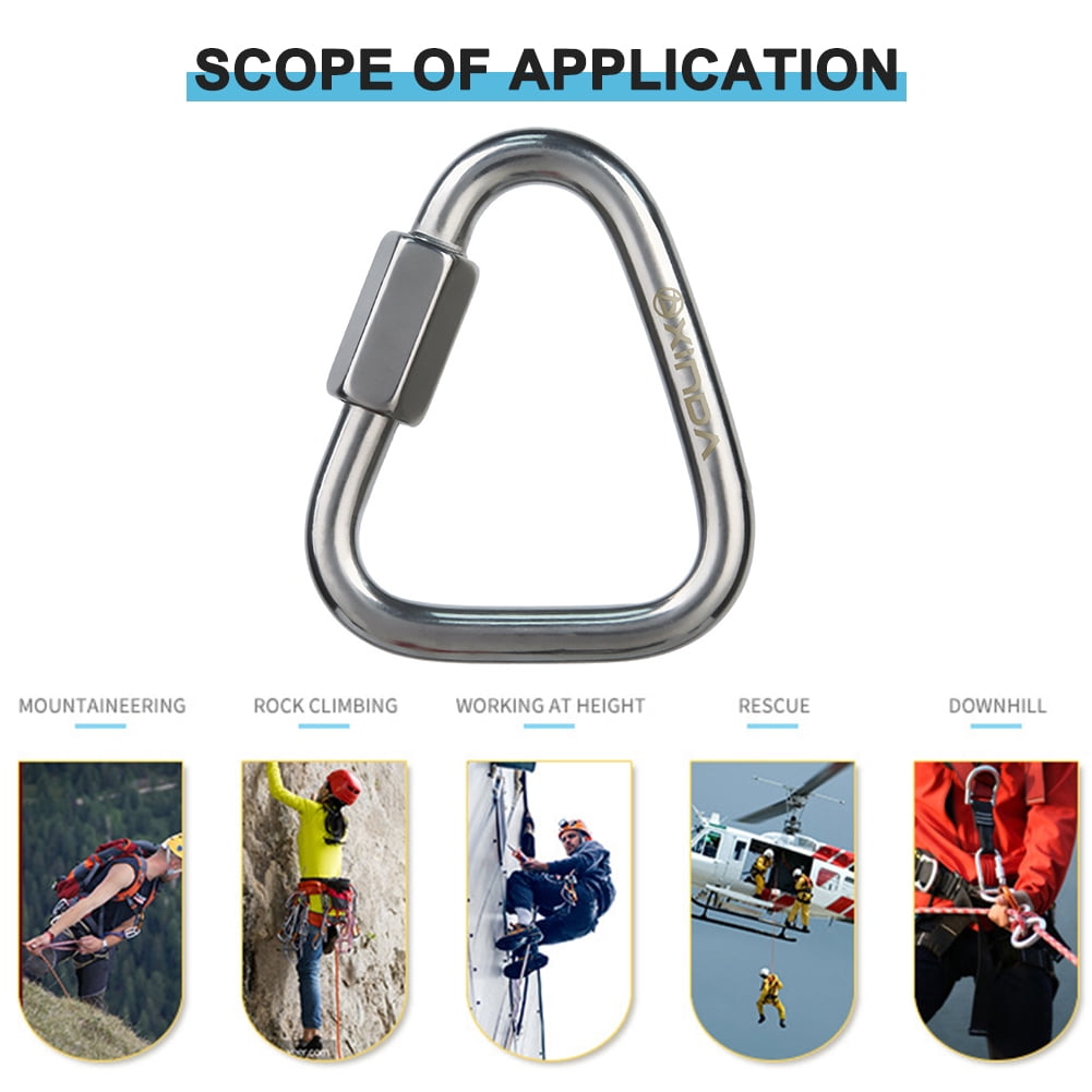Outdoor Climbing Buckle Triangle Safety Connection Lock Fast Hook Carabiner 
