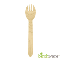 Birchware Compostable Wooden Disposable Sporks, 2000 Count