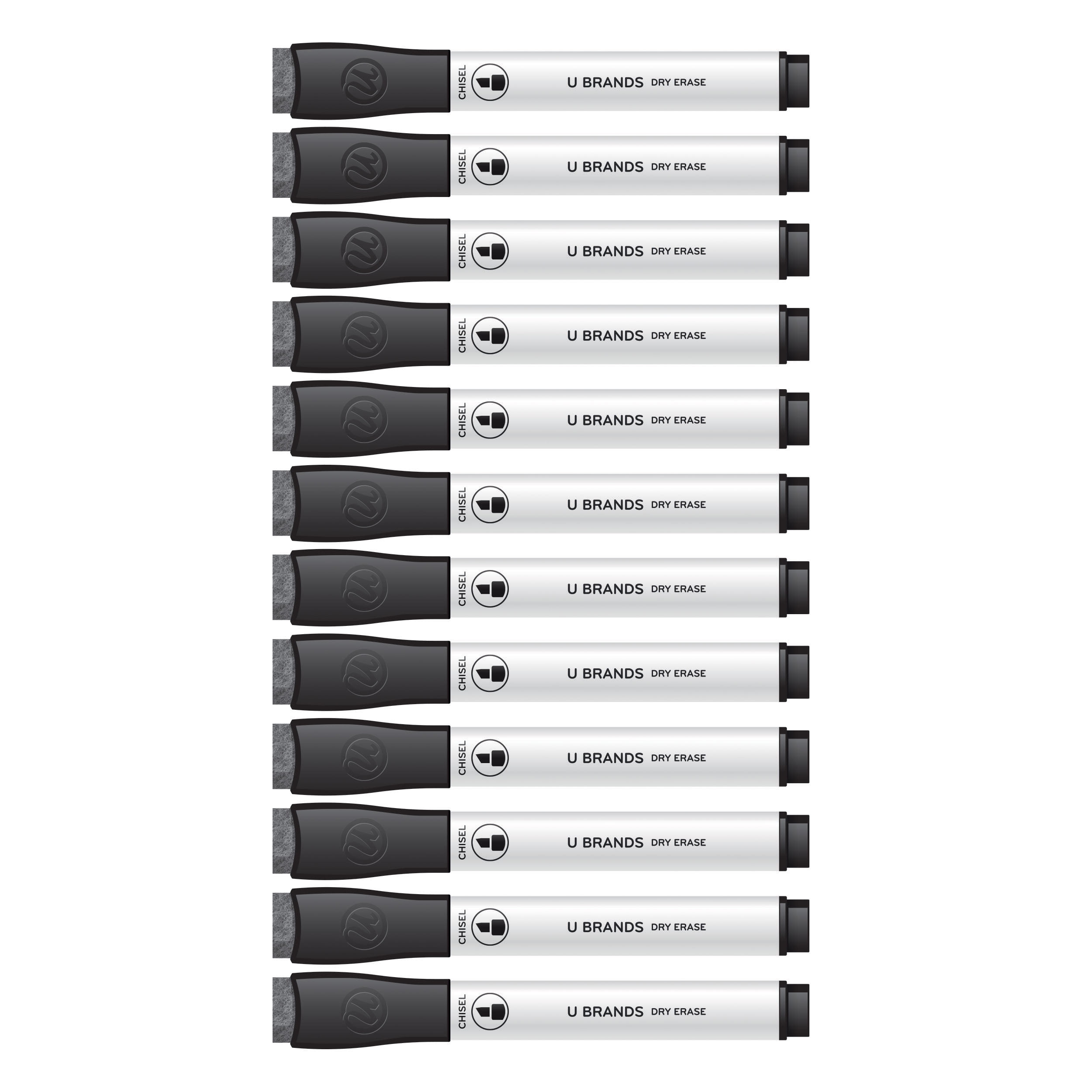 U Brands Dry Erase Markers Chisel Tip Black Low Odor 12 Count u-brands-dry-erase-markers-chisel-tip-black-low-odor-12-count