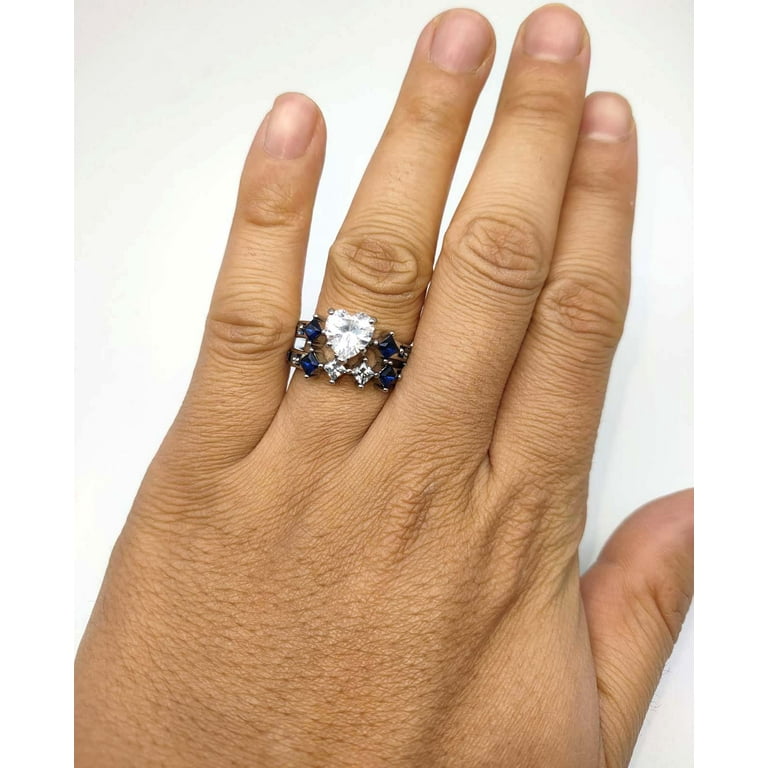 Blue stone deals couple ring