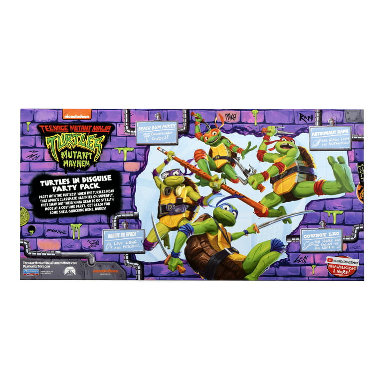 Teenage Mutant Ninja Turtles 83342 Mutant Mayhem Costume Turtle Basic Figure 4-Pack by Playmates Toys