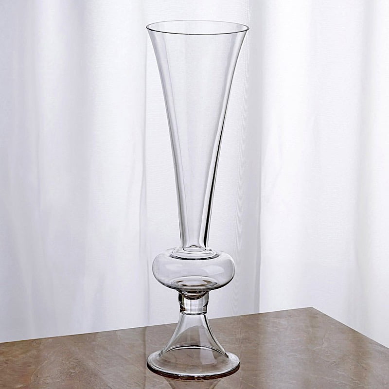 8 pcs 20" tall Clear GLASS Trumpet VASES Wedding Party CENTERPIECES 
